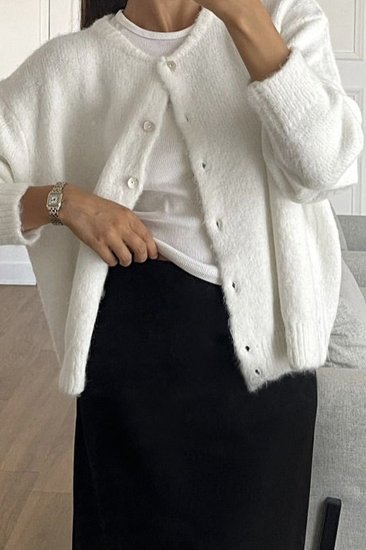 Solid Color Wool Blend Cardigan image 4