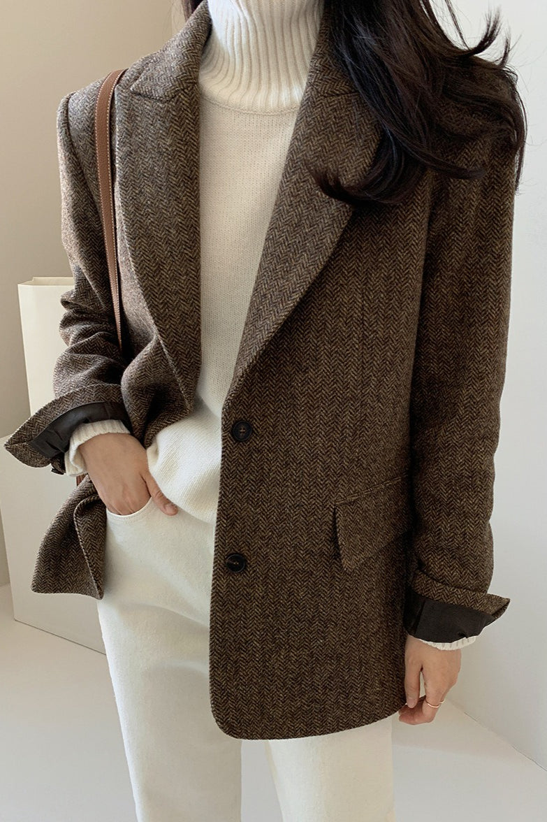 Wool Blend Solid Color Blazer image 4