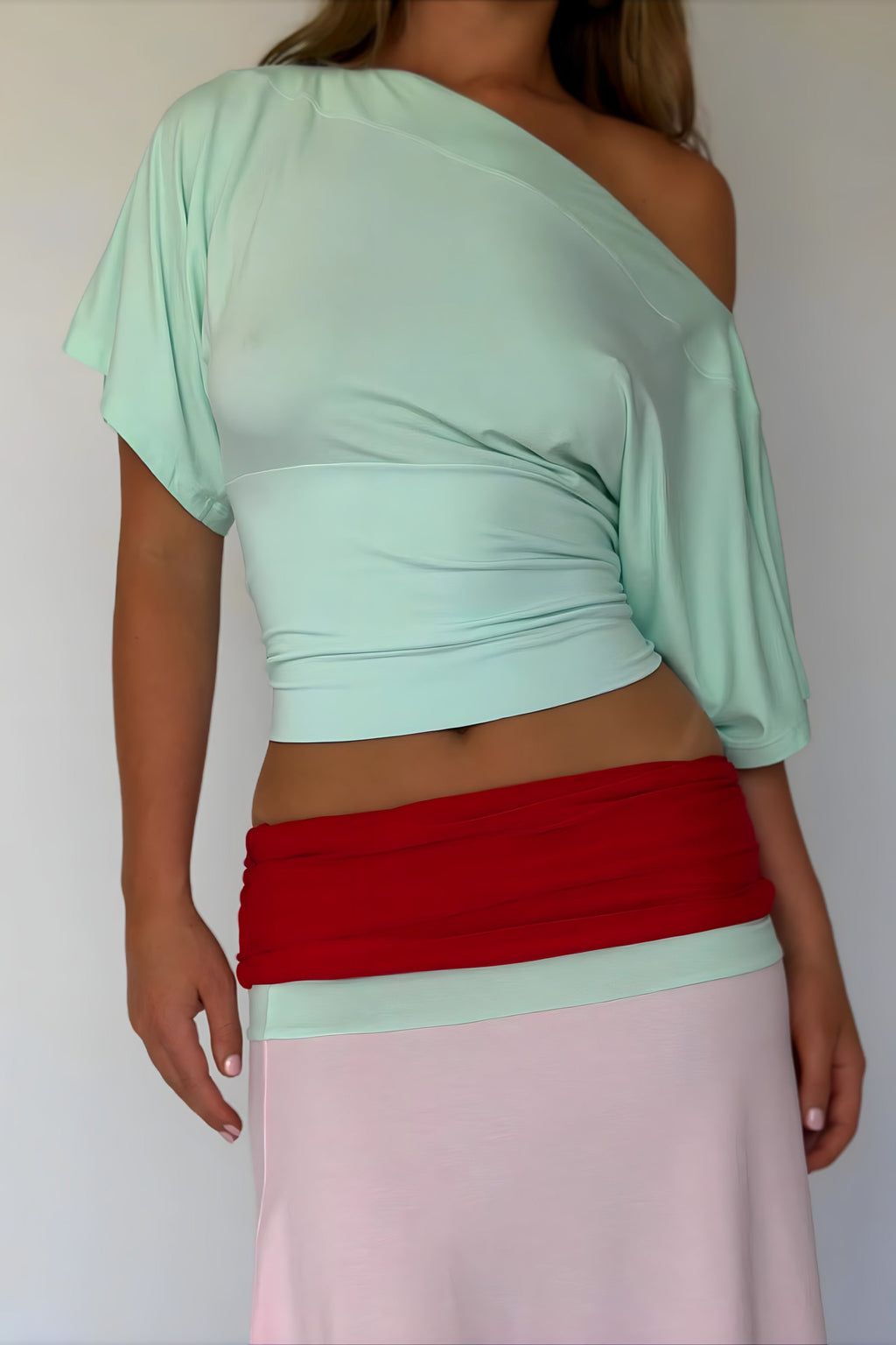 One Shoulder Cropped Fitted Blouse image 5