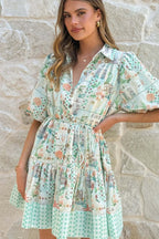 Linen Tie Elegant Fairy Mini Boho Dress image 6