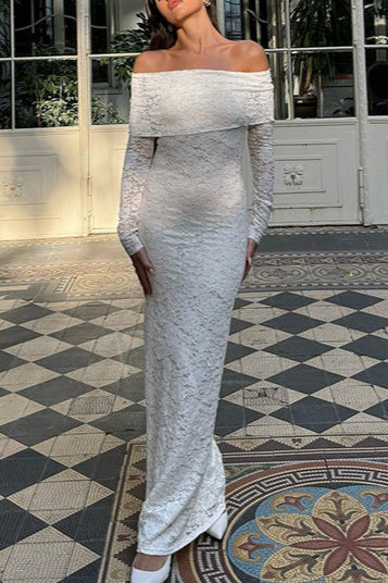 Lace Off-Shoulder Bodycon Maxi Dress image 4