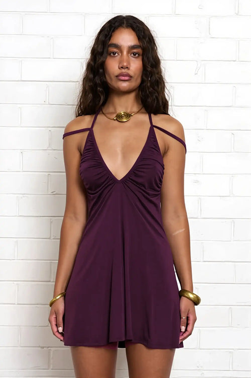 Cami Cutout Back Tie Ruched Mini Dress image 2