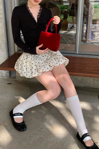 Retro Polka Dot Elastic Waist A Line Mini Skirt image 4