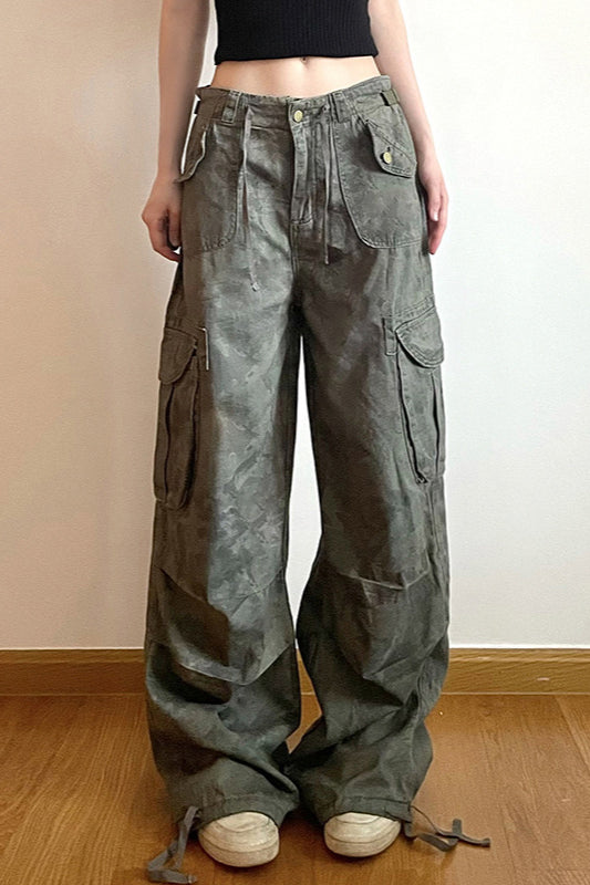 Vintage Camo Wide-Leg Cargo Pant image 2