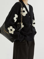 Jacquard Knit V-Neck Cardigan image 4