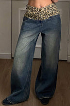 Vintage Leopard Patch Wide Leg Jean image 1