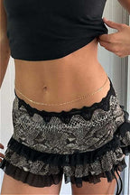 Ruched Lace Color Block Leopard Skirt image 3
