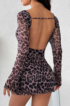 Leopard Print Sweetheart Halter Mini Dress image 4