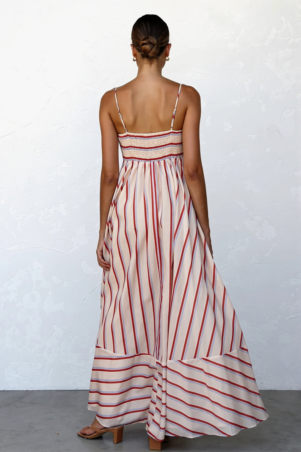 Striped High Waist Swing Cami Boho Dress image 6