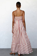 Striped High Waist Swing Cami Boho Dress image 6