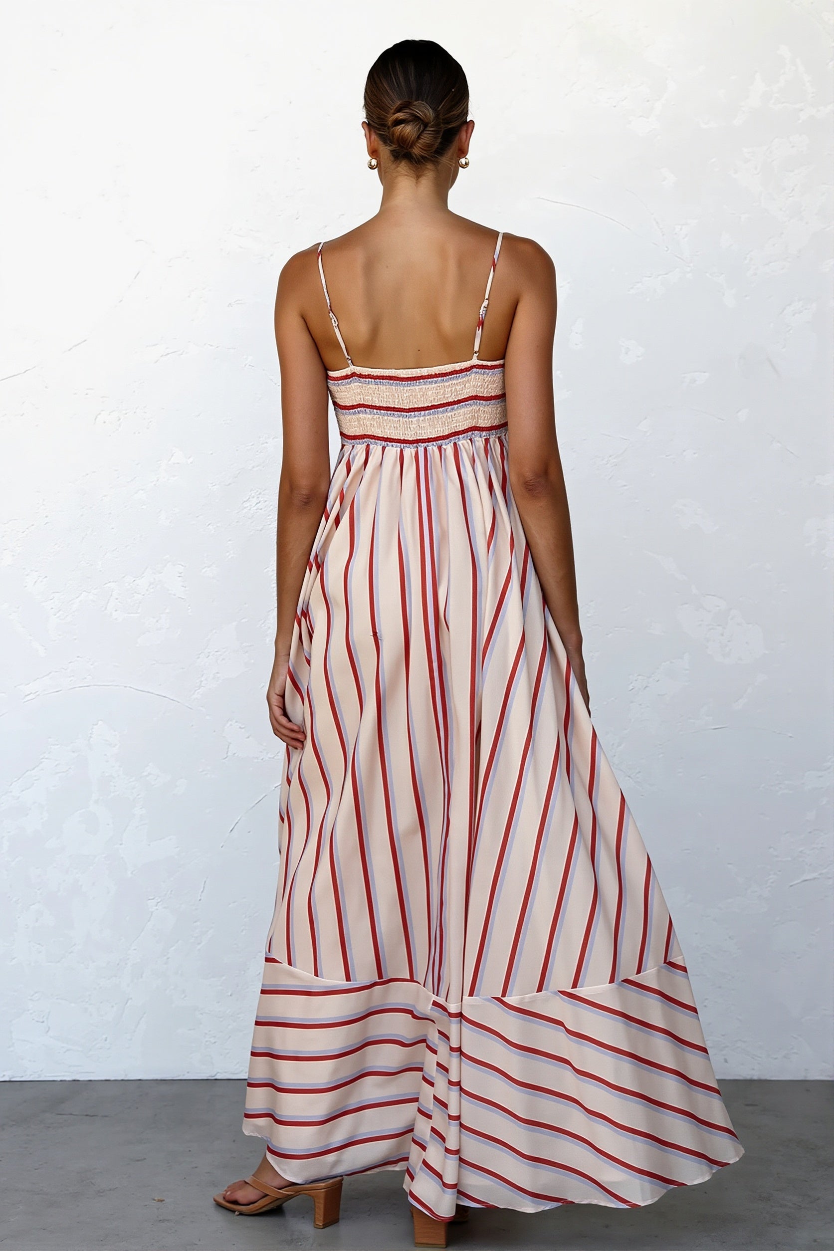 Striped High Waist Swing Cami Boho Dress image 6