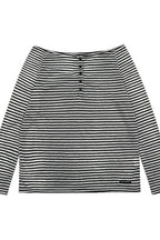 Striped Off Shoulder Long Sleeve T-shirt image 7