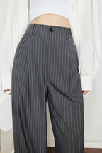 Vintage Pinstripe Wide-Leg Pants image 2