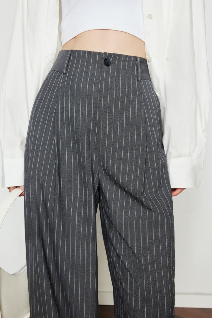 Vintage Pinstripe Wide-Leg Pants image 2