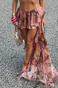 Romantic Floral High Waist Maxi Skirt image 1