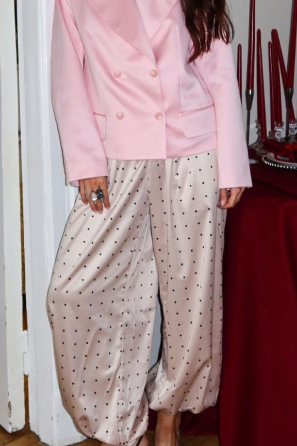 Polka Dot Satin Loose Pants image 2