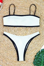 Chic Black White Tweed Style Bikini Sets image 5