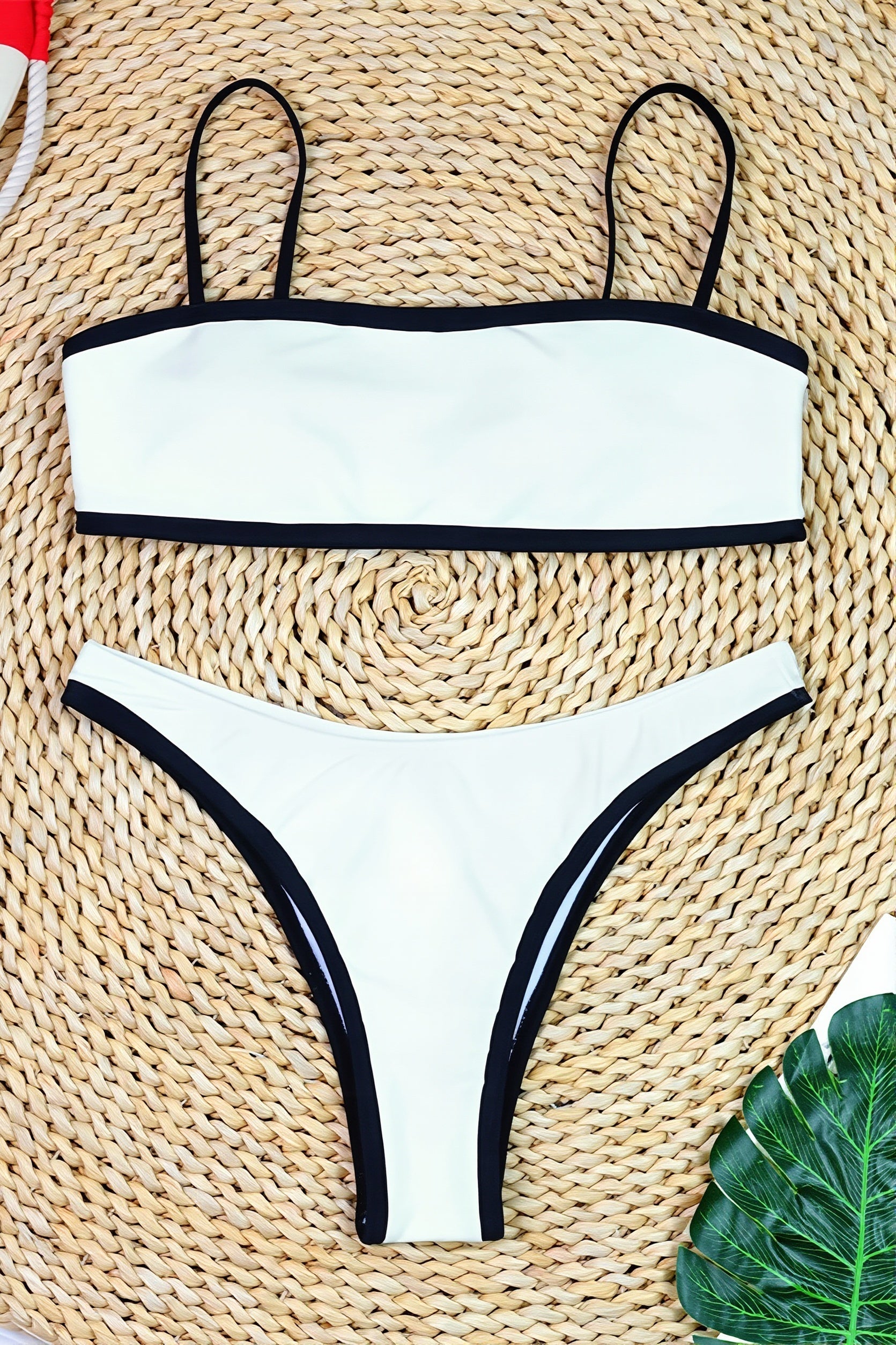 Chic Black White Tweed Style Bikini Sets image 5