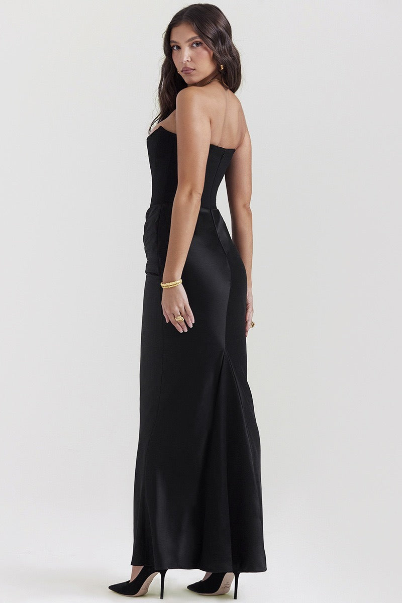 Strapless Boned Corset Bodycon Maxi Dress image 6