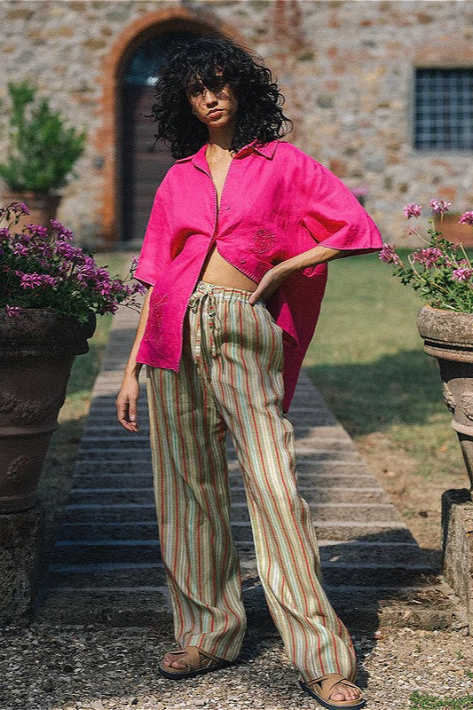 Loose Fit Striped Casual Pants image 1