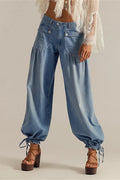 Loose Cuffed Ruched Tie Jeans image 1