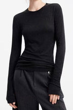 Cashmere Solid Slim Fit Knit Top image 5