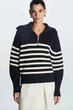 Fashion Wool Blend Open Collar Sweater image 17
