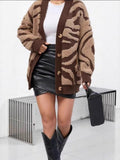 Plus Size Leopard Knit Cardigan image 1
