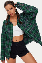 Plaid Stand Collar Button Shirt  Blouse image 12