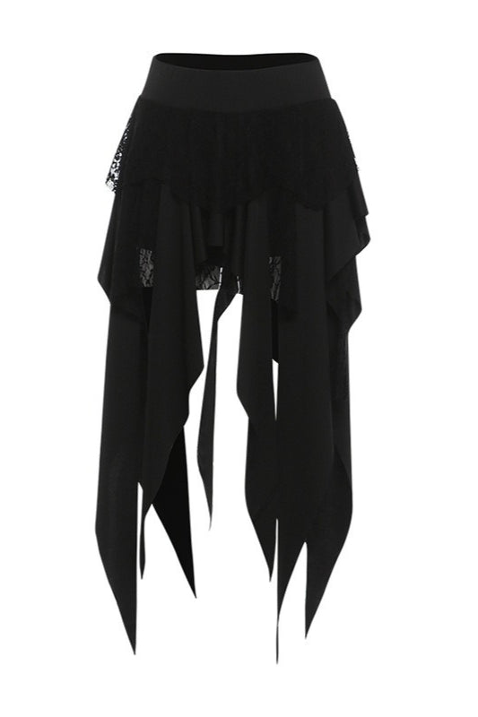 Chic Color Block Drape Tie Asymmetric Skirt image 9