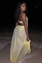 Irregular Sheer Tulle Patchwork Metal Decorative Prom Dress image 14