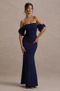 Elegant Fit-and-Flare Bubble Sleeve Strapless Party Dress image 1