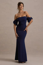 Elegant Fit-and-Flare Bubble Sleeve Strapless Party Dress image 1