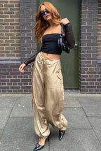 Summer Loose Fit Drawstring Parachute Cargo Pant image 1