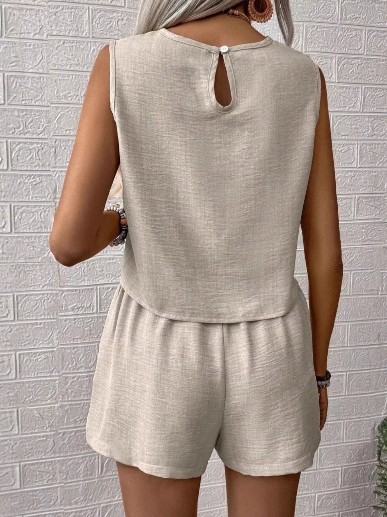 Dulcie Short Set detail view styled for Avrienne