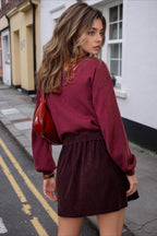 Corduroy A-Line Bodycon Skirt image 2