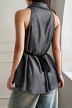 Sleeveless Button Front Blouse image 3