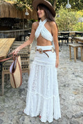 Lace Ruched A-Line Skirt image 1
