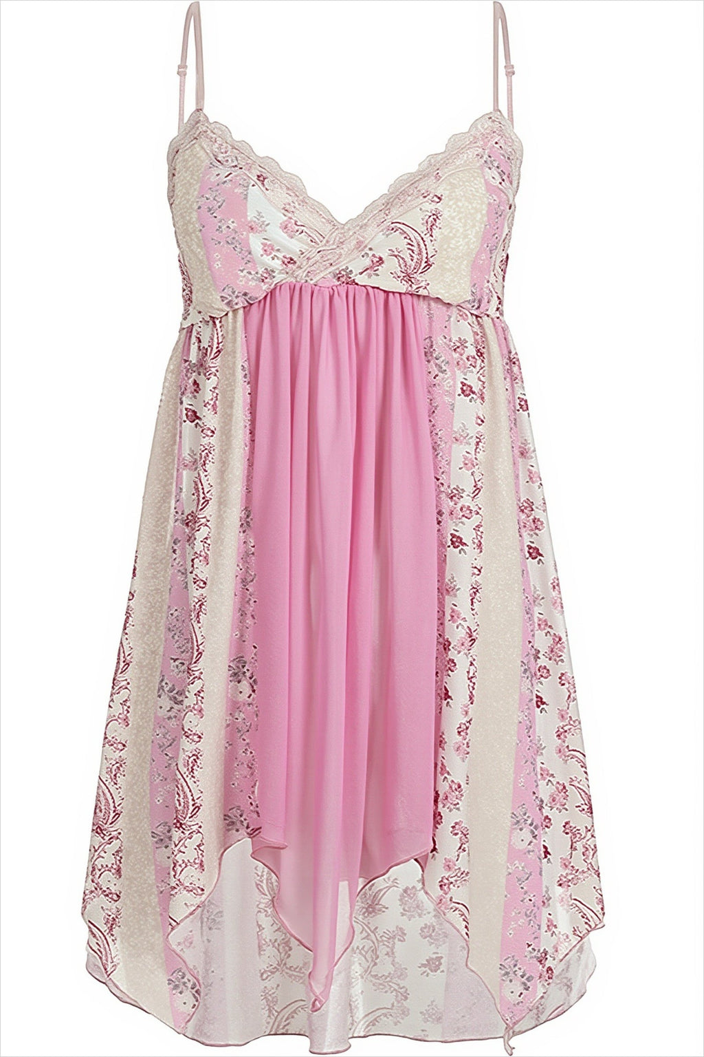 Floral Lace Patchwork V‑Neck Cami Top image 4