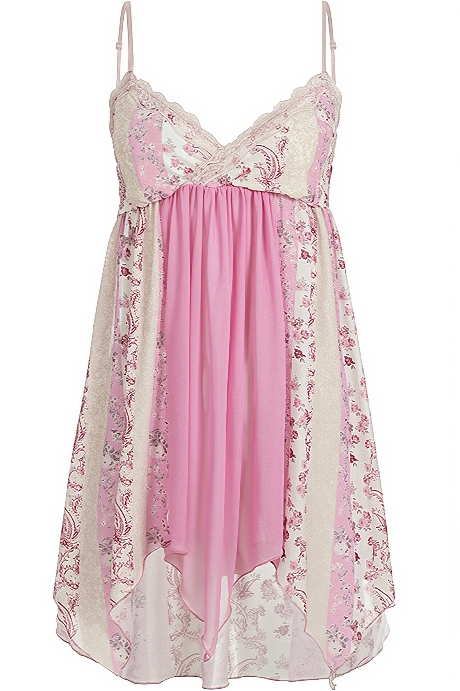 Floral Lace Patchwork V‑Neck Cami Top image 4
