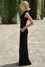 Polka Dot Sleeveless Top High Waist Maxi Skirt Sets image 2