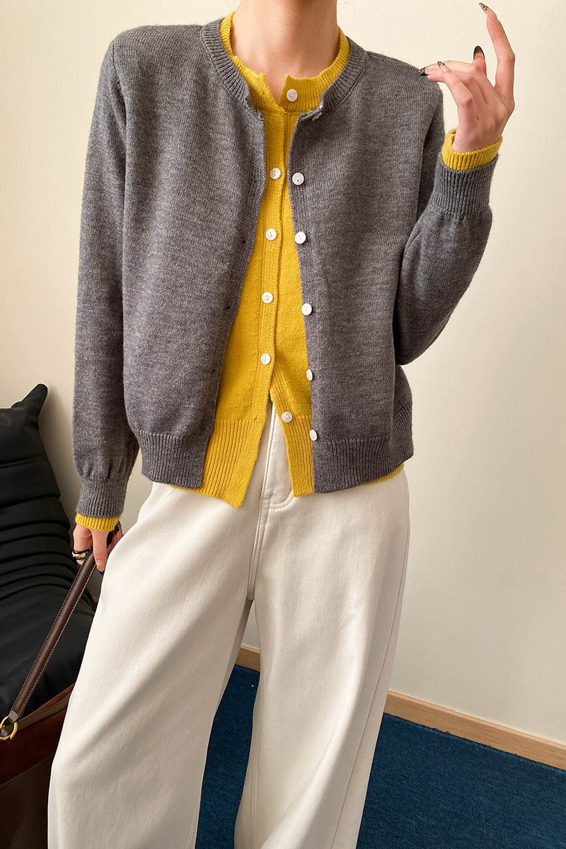Contrast Panel Layering Cardigan image 1