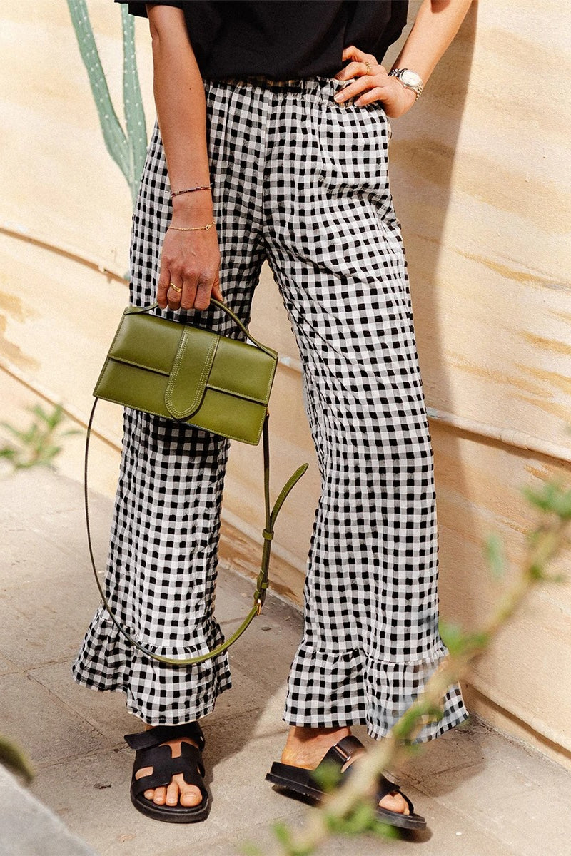 Y2K Plaid Print Wide Leg Pant image 1