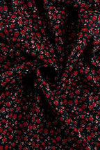Lace Up Waist Deep V Neck Side Slit Floral Dress image 6