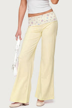 Folded Waist Printed Casual Pants image 1