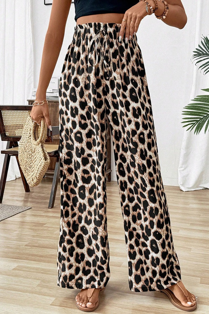 Sexy Leopard Print Baggy Straight Pants image 1