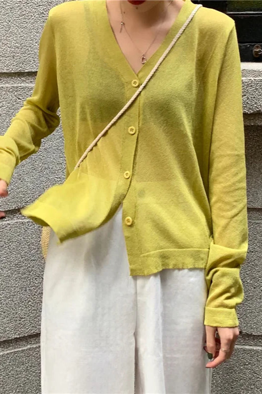 V-Neck Lightweight Knit Cardigan image 7