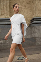 Simple Irregular Sleeveless Waist Mini Dress image 7