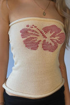 Jacquard Floral Tube Knit Blouse image 1