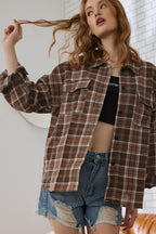 Plaid Stand Collar Button Shirt  Blouse image 19